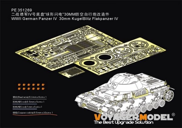 Voyager Model PE351269 WWII German Panzer IV 30mm KugelBlitz Flakpanzer IV （ For Border BT-039） 1/35