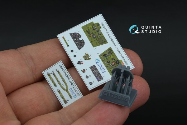 Quinta Studio QD+72054 P-40E Warhawk 3D-Printed &amp; coloured Interior on decal paper (Academy/Modelist) (with 3D-printed resin parts) 1/72
