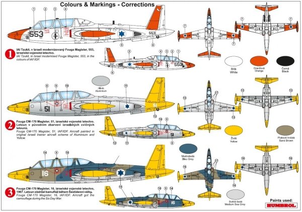Kovozavody Prostejov KPM0243 Fouga CM-170 Magister „Over Israel“ 1/72
