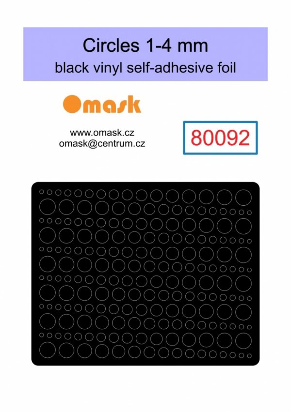 Omask X8001 Universal set 1 - black vinyl foil (80092, 80093, 80094, 80095, 80096)