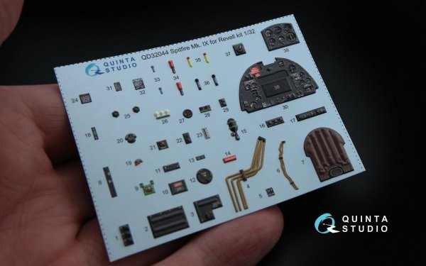Quinta Studio QD32044 Spitfire Mk. IX 3D-Printed &amp; coloured Interior on decal paper (for Revell kit) 1/32