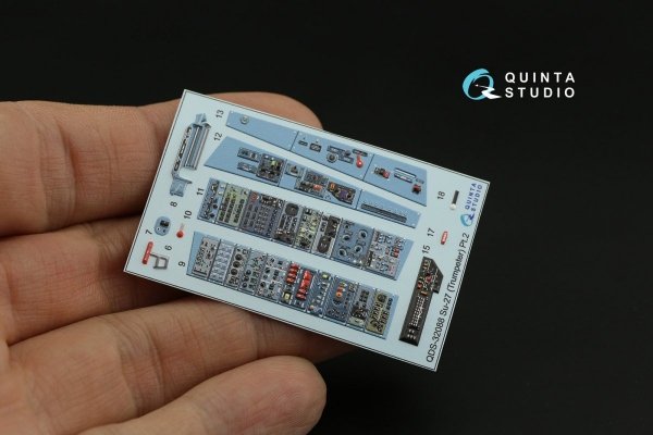 Quinta Studio QDS-32088 Su-27 3D-Printed &amp; coloured Interior on decal paper (Trumpeter) (small version) 1/32