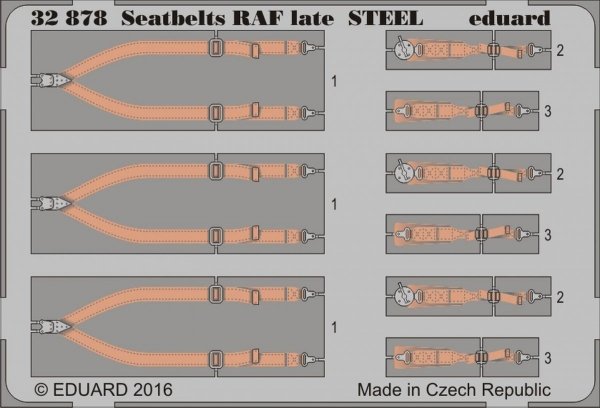 Eduard 32878 Seatbelts RAF late STEEL 1/32 