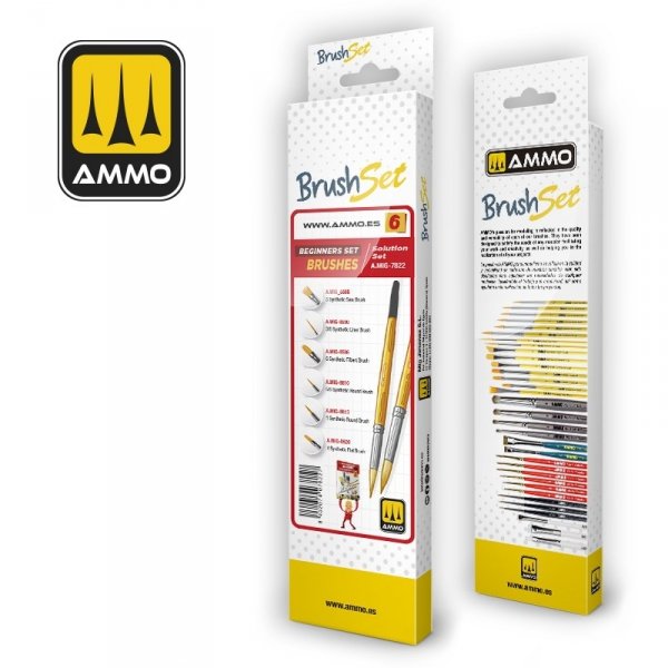 AMMO of Mig Jimenez 7822 Beginners Set - Brushes