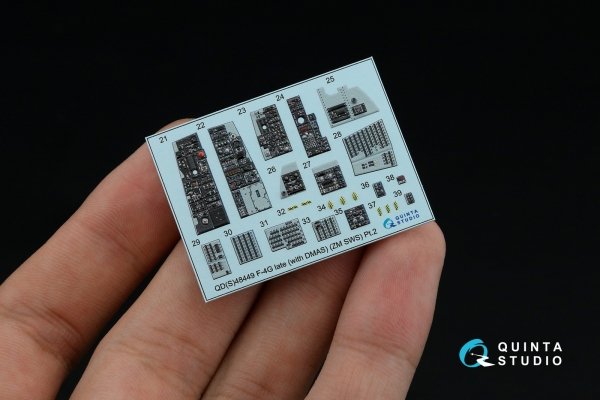 Quinta Studio QDS-48449 F-4G late 3D-Printed &amp; coloured Interior on decal paper (Zoukei Mura SWS) (Small version) 1/48