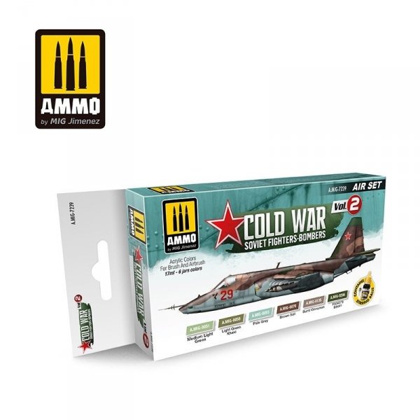 AMMO of Mig Jimenez 7239 COLD WAR VOL. 2 SOVIET FIGHTER-BOMBERS SET 6x17ml