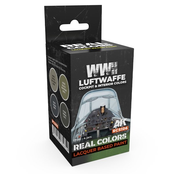 AK Interactive RCS106 WWII Luftwaffe Cockpit &amp; Interior Colors 4x17ml
