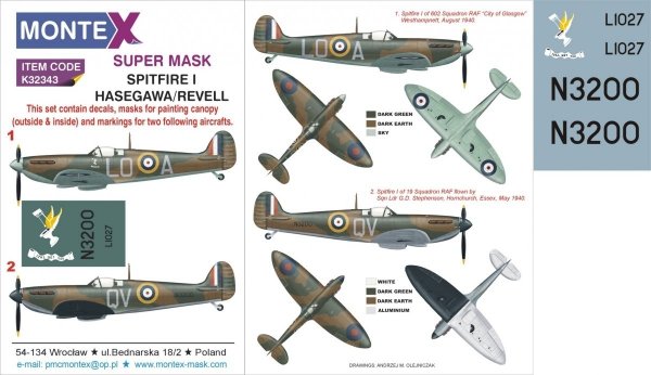 Montex K32343 SPITFIRE I 1/32