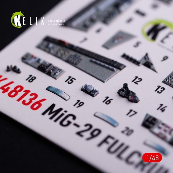Kelik K48136 Mig-29C (9-13) Fulcrum interior 3D decals for GWH (1/48)