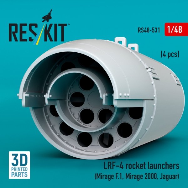 RESKIT RS48-0531 LRF-4 rocket launchers (4 pcs) (3D Printed) 1/48