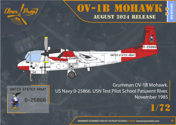 Clear Prop! CP72038 OV-1B Mohawk &quot;Pilot School&quot; ADVANCED KIT 1/72