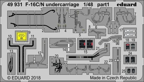 Eduard 49931 F-16C/ N undercarriage TAMIYA 1/48