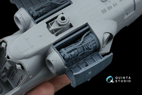 Quinta Studio QT48081 Ka-52/Ка-52М Engine with bay and cover, portside (Zvezda/Quinta) 1/48