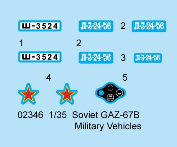 Trumpeter 02346 Soviet GAZ-67B Military Vehicles (1:35)