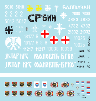 Star Decals 35-C1142 Serbian (SVK and VRS) M18 Hellcat, M36B2 Jackson, M84, PT-76B, BTR-50PK, M53/59 Praga SPAAG 1/35