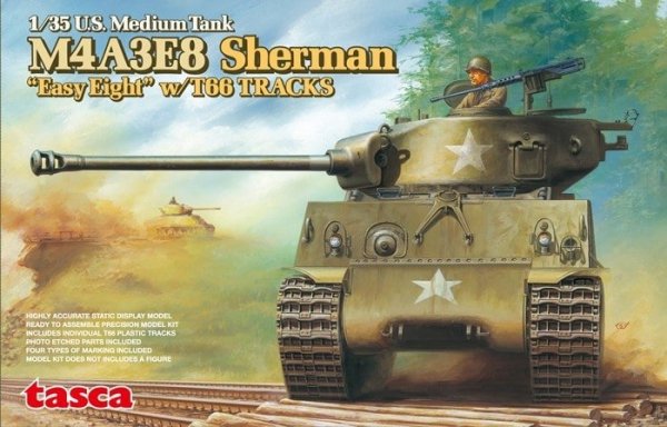 Asuka 35-020 U.S. Medium Tank M4A3E8 Sherman &quot;Easy Eight&quot; w/T66 TRACKS 1/35