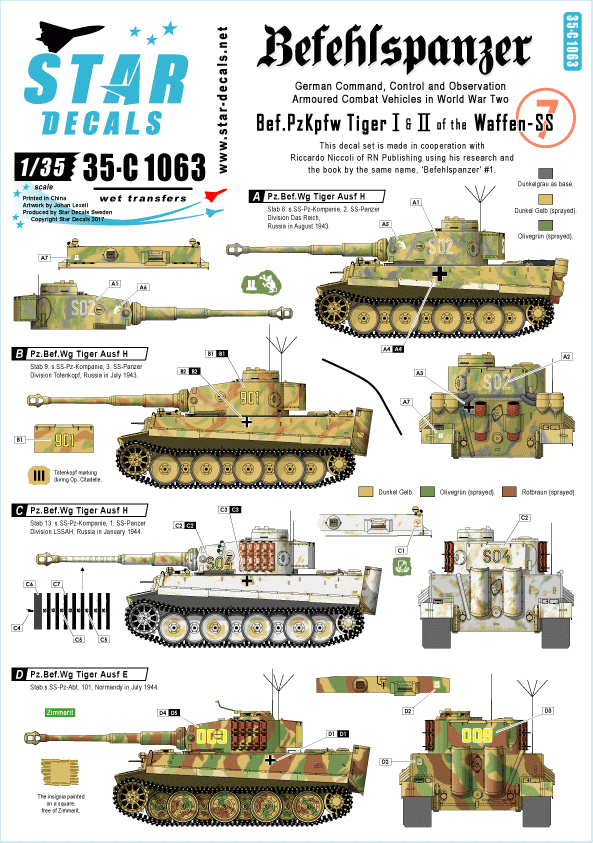 Star Decals 35-C1063 Befehlspanzer # 7 1/35