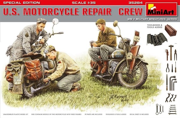 MiniArt 35284 U.S. MOTORCYCLE REPAIR CREW. SPECIAL EDITION 1/35