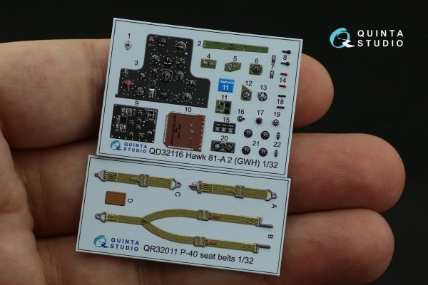Quinta Studio QD32116 Hawk 81-A2 3D-Printed &amp; coloured Interior on decal paper (GWH) 1/32