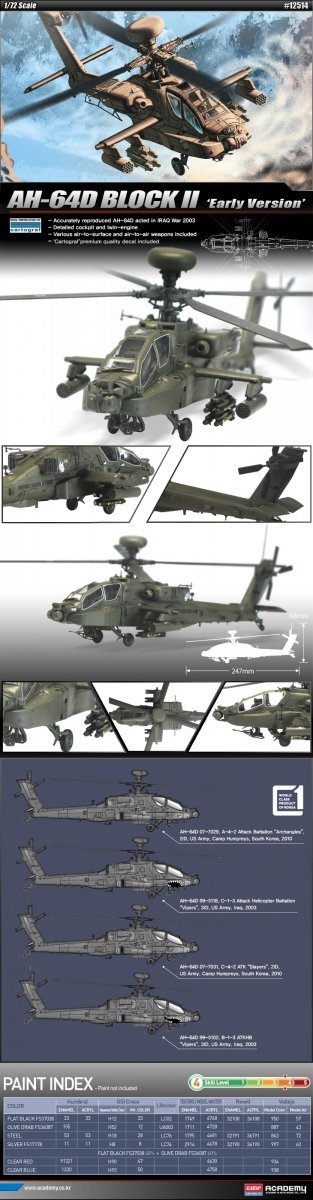 Academy 12514 AH-64D BLOCK II Early Version 1/72