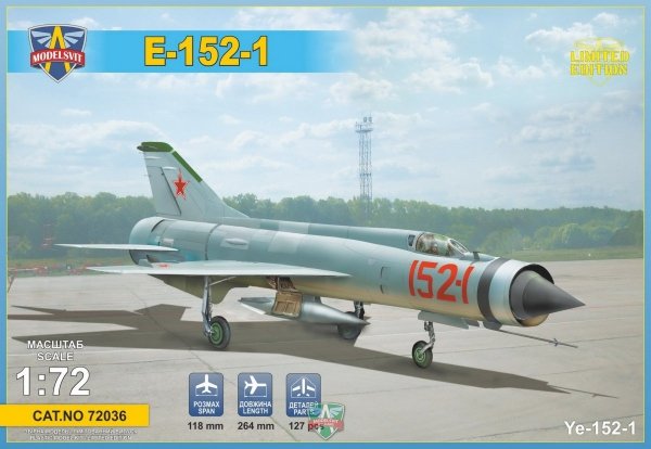 Modelsvit 72036 Ye-152-1 experimental supersonic interceptor 1/72