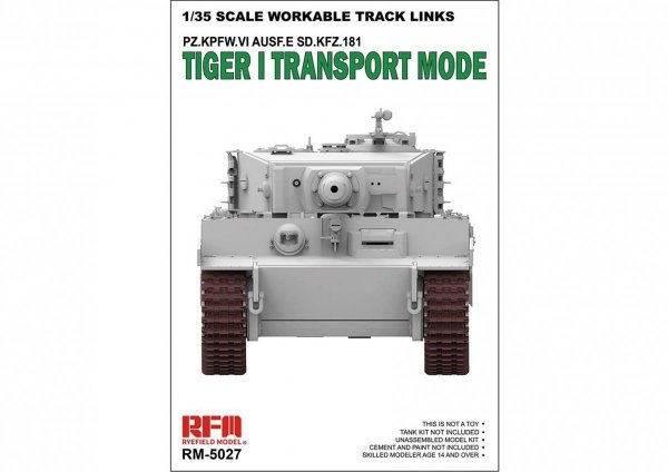 Rye Field Model 5027 TIGER I TRANSPORT MODE WORKABLE TRACK LINKS 1/35