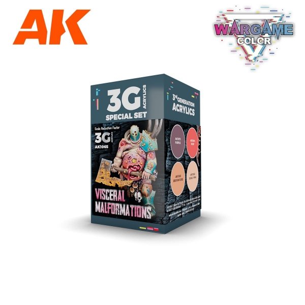 AK Interactive AK1065 WARGAME COLOR SET. VISCERAL MALFORMATIONS. 4x17 ml