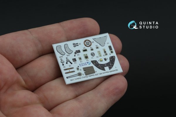 Quinta Studio QD48466 Macchi MC.200 Saetta (Early) 3D-Printed coloured Interior on decal paper (Italeri) 1/48