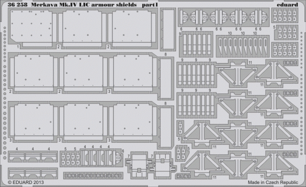 Eduard 36258 Merkava Mk. IV LIC armour shields 1/35 Academy