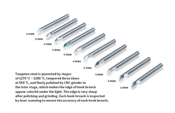 DSPIAE HC-04 0.4mm Tungsten Steel Hook Broach / Rysik ze stali wolframowej