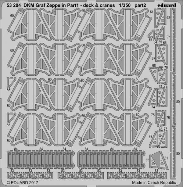 Eduard 53204 DKM Graf Zeppelin pt.1 deck &amp; jeraby TRUMPETER 1/350