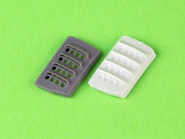 Master AM-32-140 P-51 Mustang - pokrywa wlotu powietrza do gaźnika - typ z żaluzjami dla RAF - wersja A (do modelu Revell) 1/32