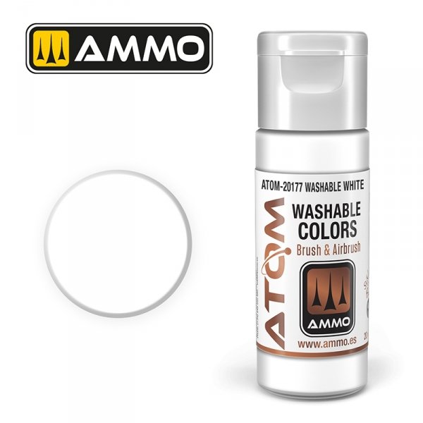 AMMO of Mig Jimenez 20177 ATOM WASHABLE White 20ml