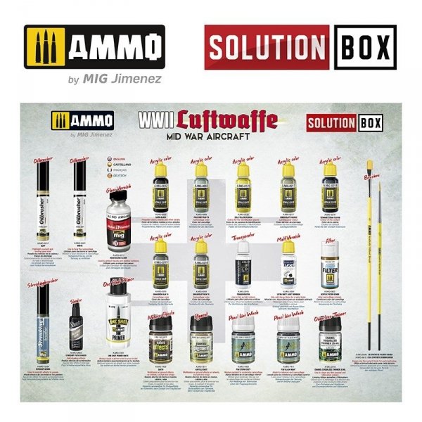 AMMO of Mig Jimenez 7726 SOLUTION BOX – WWII Luftwaffe Mid War Aircraft