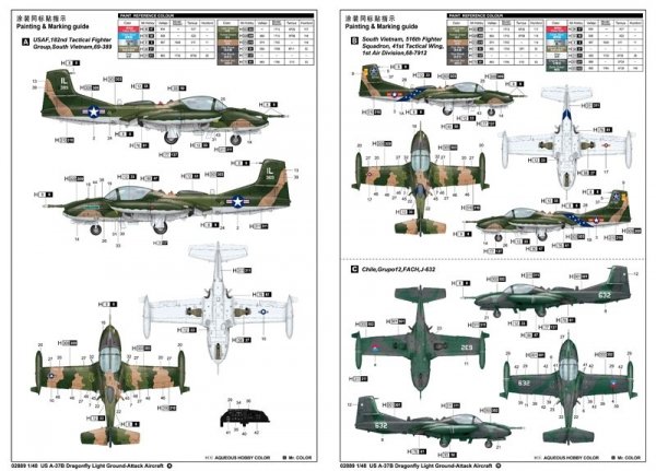 Trumpeter 02889 US A-37B Dragonfly Light Ground-Attack Aircraft (1:48)