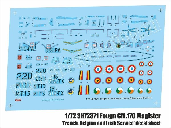 Special Hobby 72371 Fouga CM.170 Magister 'French, Belgian &amp; Irish Service' 1/72
