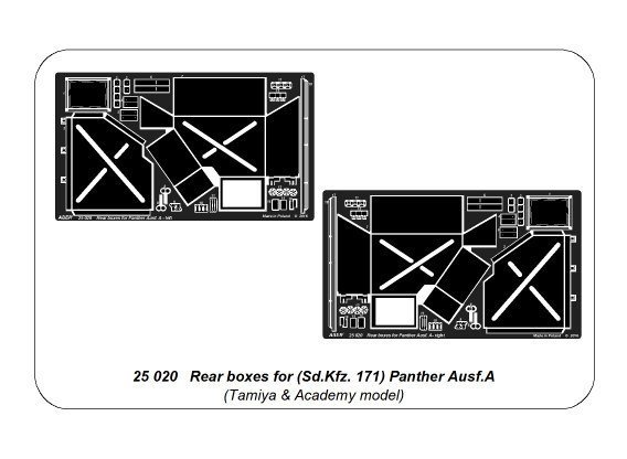 Aber 25020 Rear boxes for (Sd.Kfz. 171) Panther Ausf.A (1:25)