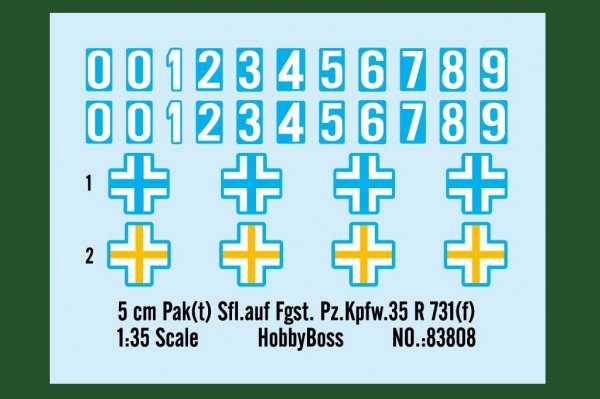 Hobby Boss 83808 5cm Pak auf Fgst. Pz.Kpfw. 35R 731 (1:35)