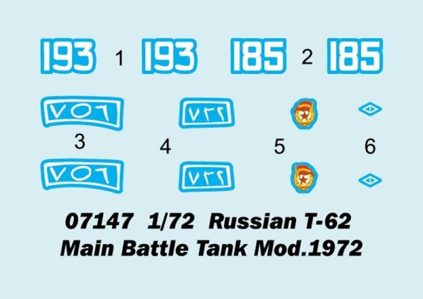 Trumpeter 07147 Russian T-62 Main Battle Tank Mod.1972 1/72