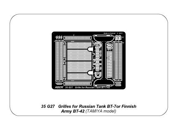 Aber 35G27 Grilles for BT-7 or BT-42 (1:35)