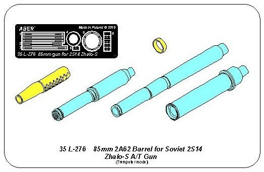 Aber 35L-276 Lufa kalibru 85mm 2A62 do radzieckiego ppanc działa 2S14 Zhalo-S 1/35