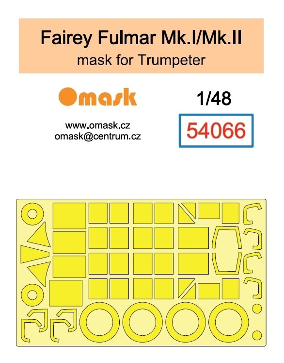 Omask 54066 Fairey Fulmar Mk.I / Mk.II mask (for Trumpeter) 1/48