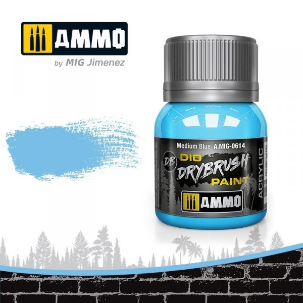 Ammo of Mig 0614 DRYBRUSH Medium Blue 40ml