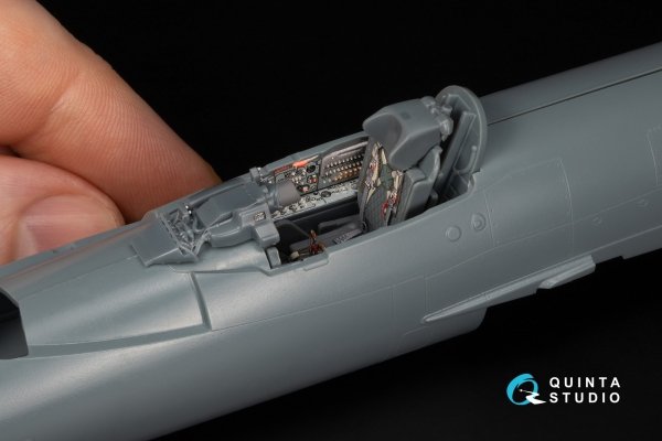 Quinta Studio QD+48551 MiG-21R (grey cockpit panels) 3D-Printed &amp; coloured Interior on decal paper (Eduard) (with 3D-printed resin parts) 1/48