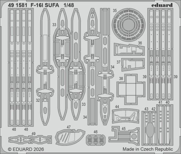 Eduard 491581 Lockheed Martin F-16 I Sufa - PE Set (for GWH Kits) 1/48