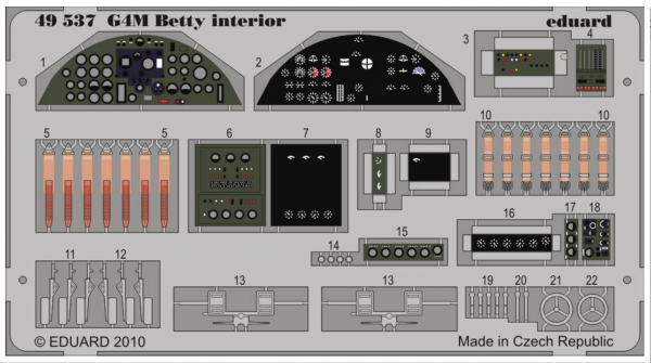 Eduard 49537 G4M Betty interior S. A. 1/48 Tamiya