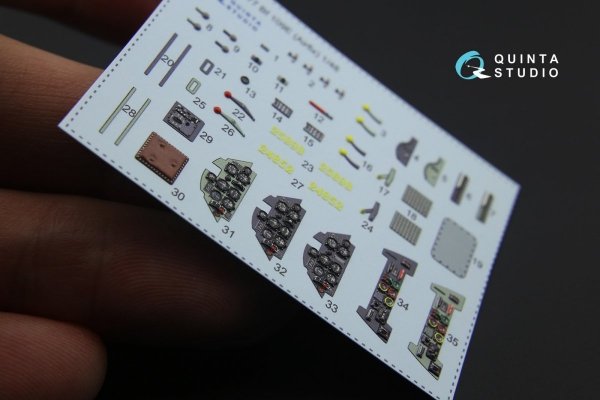 Quinta Studio QD48177 Bf 109E 3D-Printed &amp; coloured Interior on decal paper (for Airfix kit) 1/48