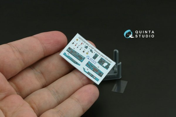 Quinta Studio QD+72258 MiG-21MF (Moscow plant) 3D-Printed &amp; coloured Interior on decal paper (Eduard) (with 3D-printed resin parts) 1/72