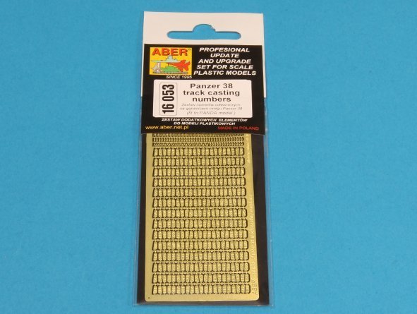 Aber 16053 Panzer 38 track link casting numbers (1:16)