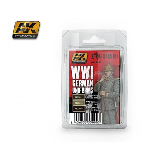 AK Interactive AK3090 WWI German Uniforms 3x17ml